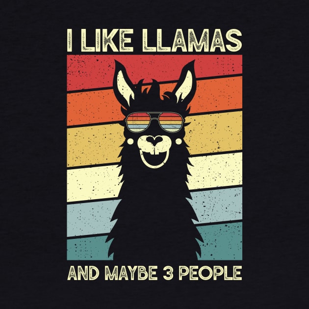 I Like Llamas And Maybe 3 People Retro Style Alpaca by Michelin